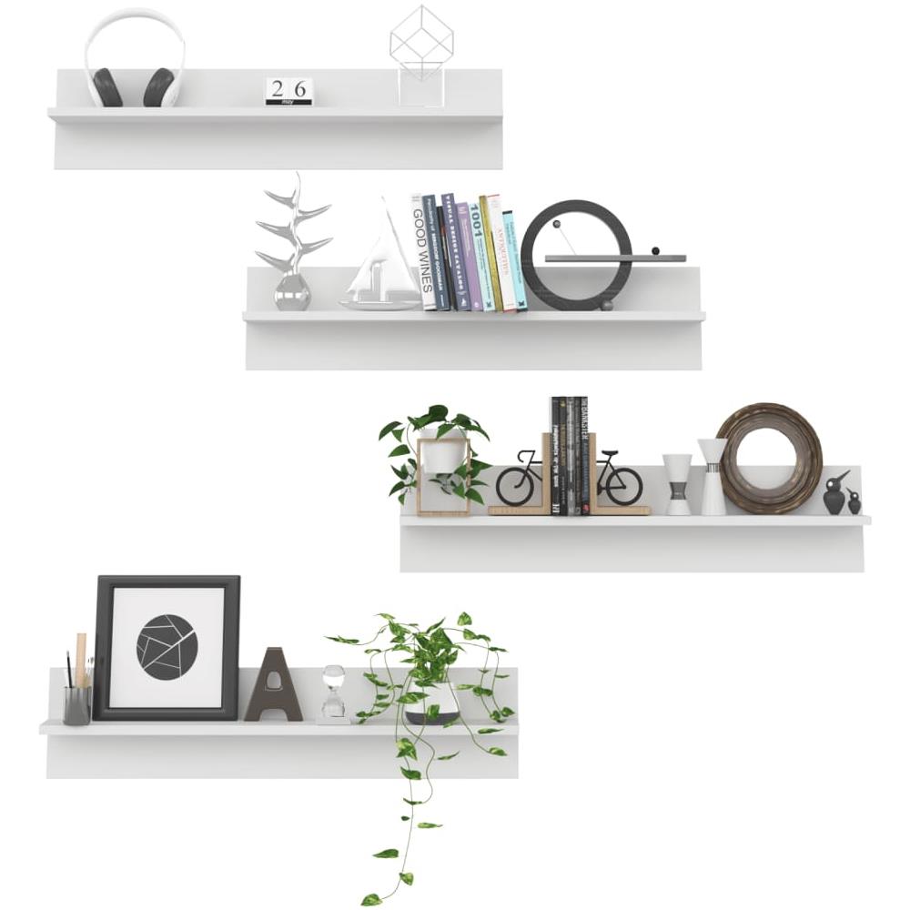 Mensole A Muro 4 Pz Bianche 80x11,5x18 Cm In Truciolato - Foto 3