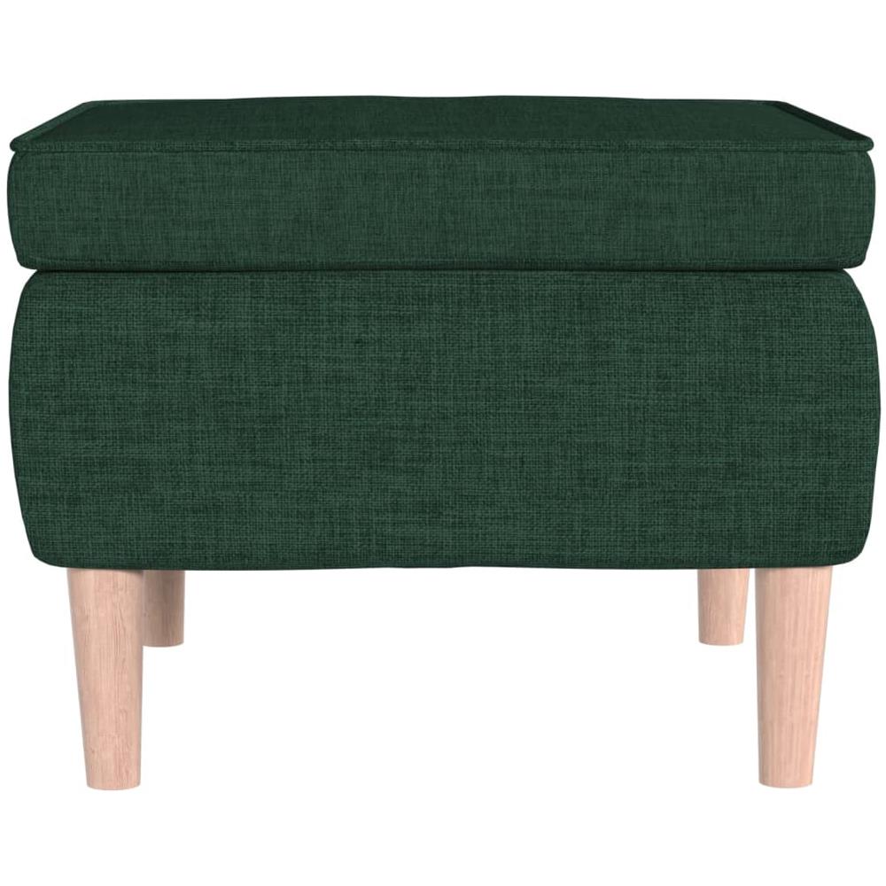Poggiapiedi con Gambe in Legno Verde Scuro in Tessuto - Foto 2