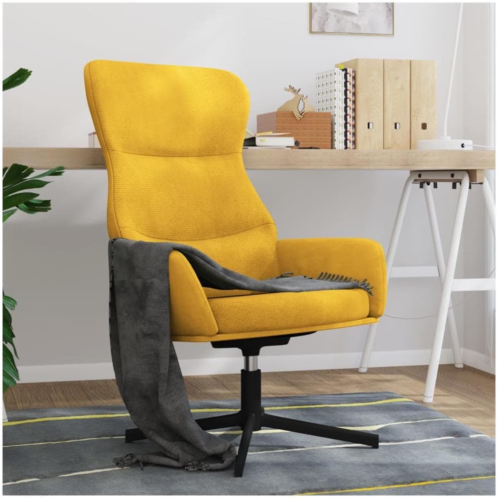 Sedia Relax Giallo Senape In Velluto - Foto 1