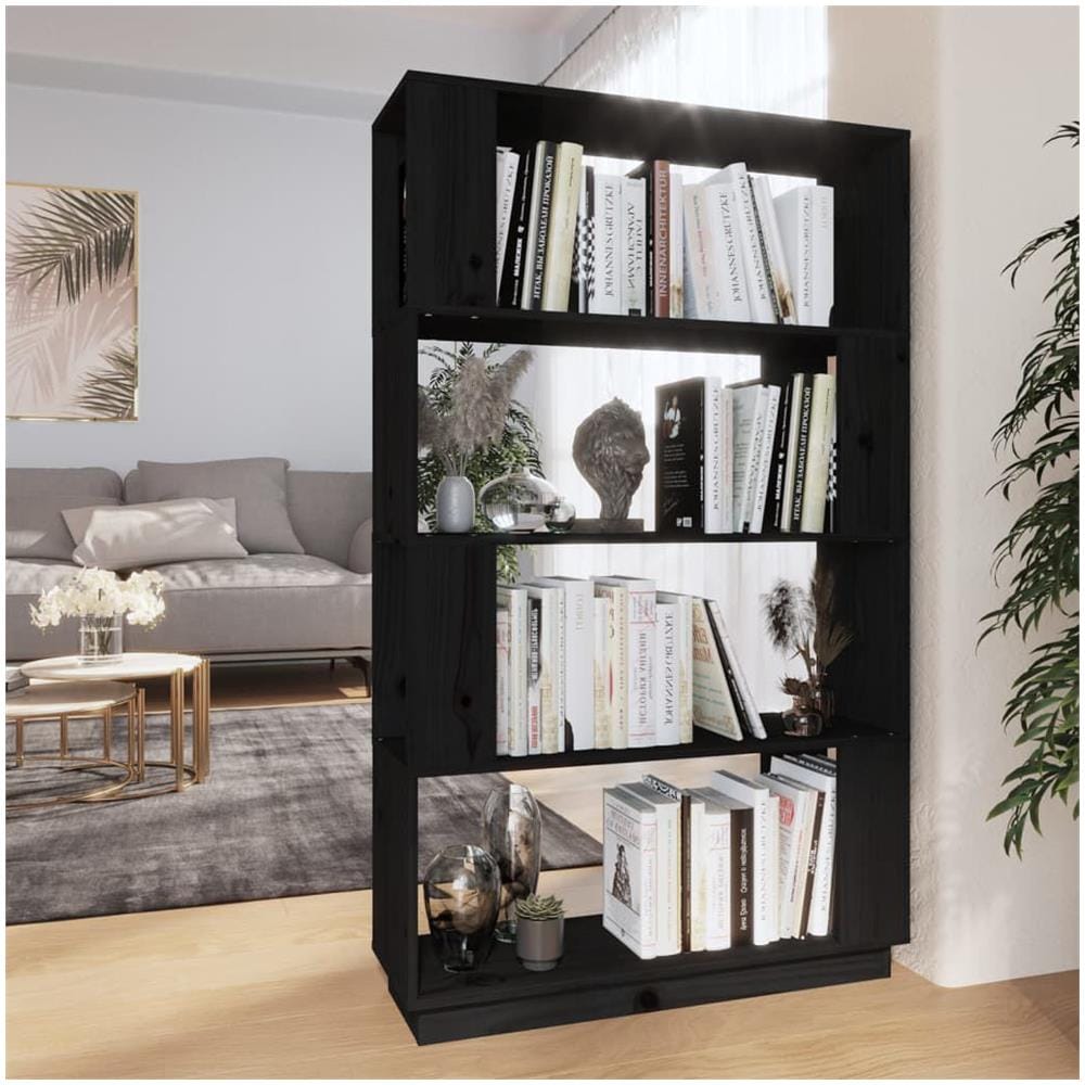 Libreria / divisorio Bianco 80x25x132 Cm Legno Massello Di Pino - Foto 2