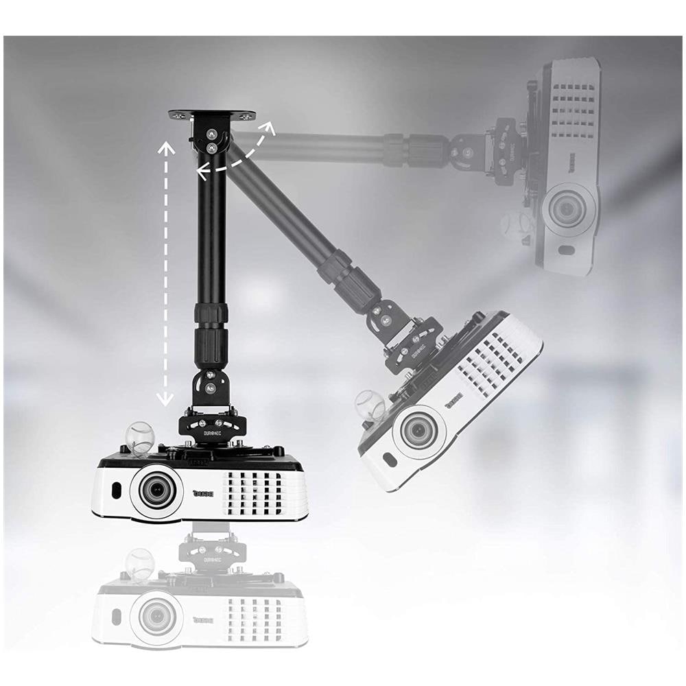 Pb04xl Supporto Universale Per Proiettore 13.6kg Estendibile Da 450mm A 700mm Montaggio Parete / Muro / Soffitto Staffa Videoproiettore Per Casa Ufficio Sale Riunioni - Foto 2
