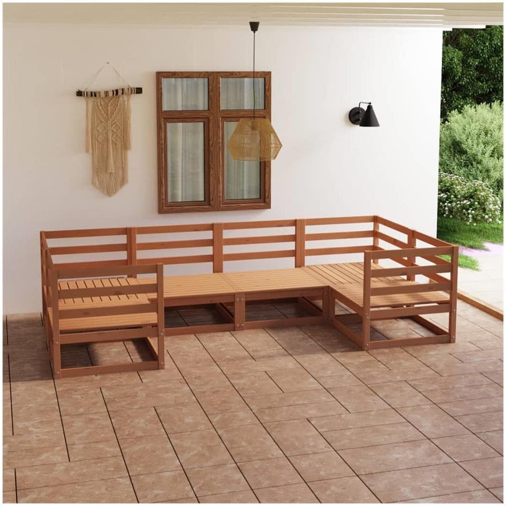 VIDAXL - Set Divani Da Giardino 9 Pz Grigio In Legno Massello Di Pino