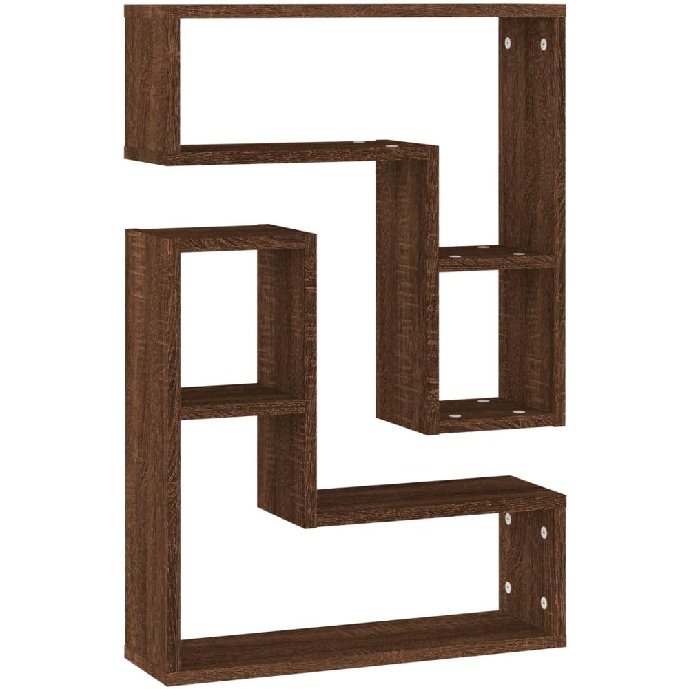 Mensole Parete 2pz Rovere Marrone 50x15x50 Cm Legno Multistrato - Foto 2