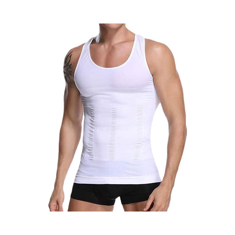 Canotta Da Uomo Camicia Muscolare Camicia Da Palestra Camicia Senza Maniche Bianco L - Foto 1