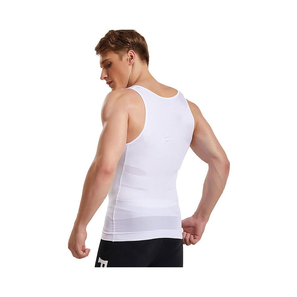 Canotta Da Uomo Camicia Muscolare Camicia Da Palestra Camicia Senza Maniche Bianco L - Foto 2