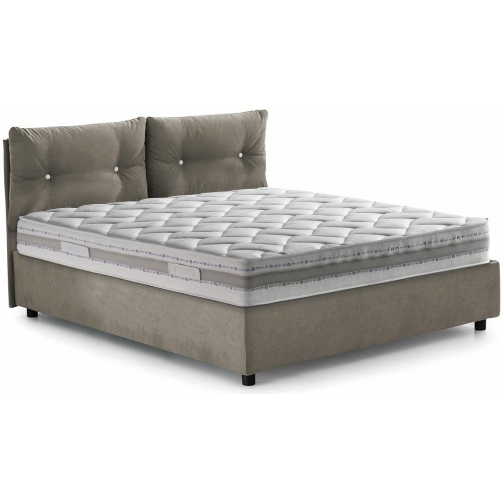 Letto Matrimoniale Fabiana, Letto Contenitore Con Rivestimento In Tessuto, 100% Made In Italy, Apertura Frontale, Adatto Per Materasso Cm 160x200, Tortora - Foto 4