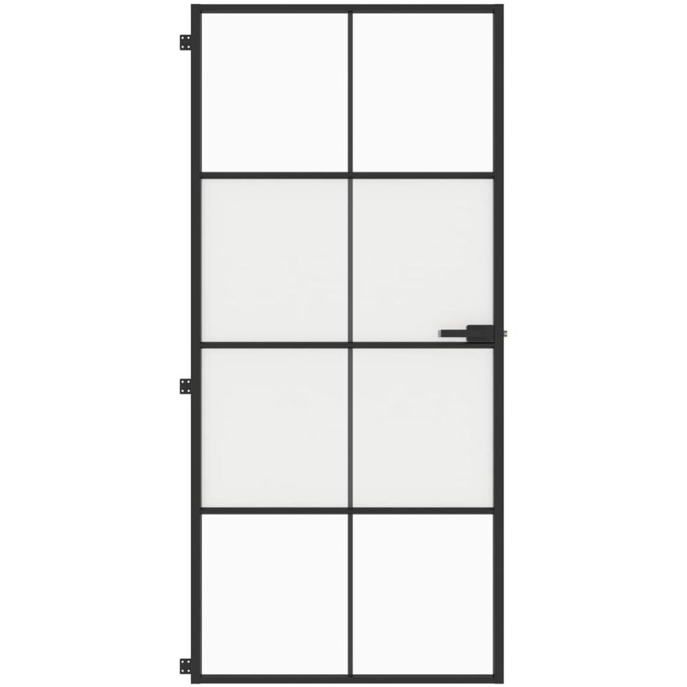 Porta Interni Sottile Nera 93x201,5cm Vetro Temperato Alluminio - Foto 3