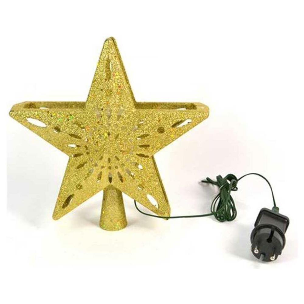 Puntale Proiettore LED Albero di Natale Forma Stella Oro Effetti di Luce RGB - Foto 2