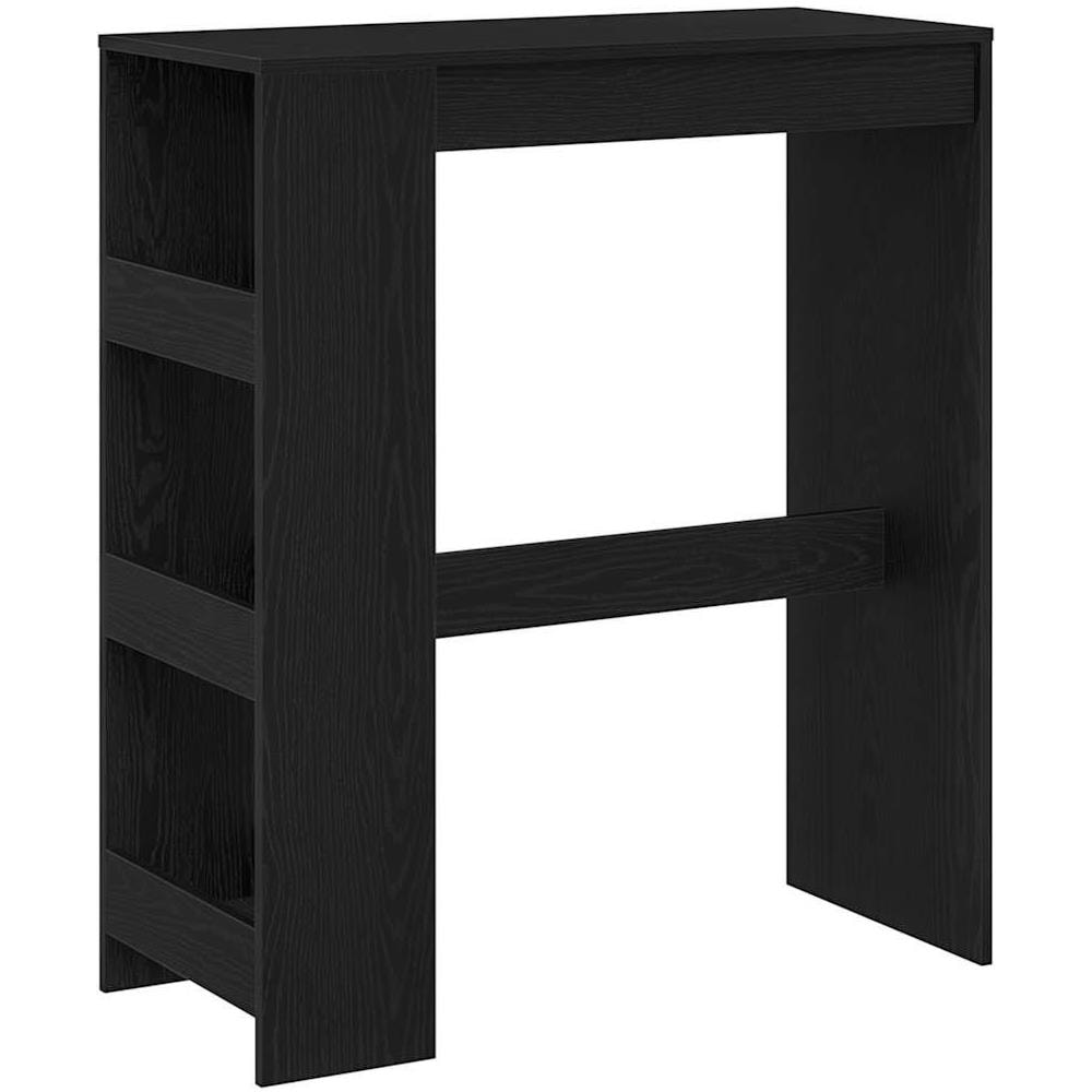 Tavolo Bar con Rastrelliera Rovere Nero 90x40x103,5 cm - Foto 1