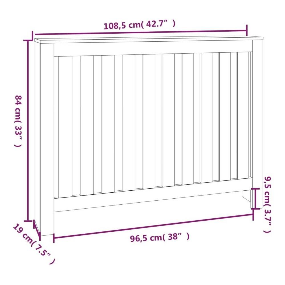 Copertura Termosifone 108,5x19x84 cm in Legno Massello di Pino - Foto 6