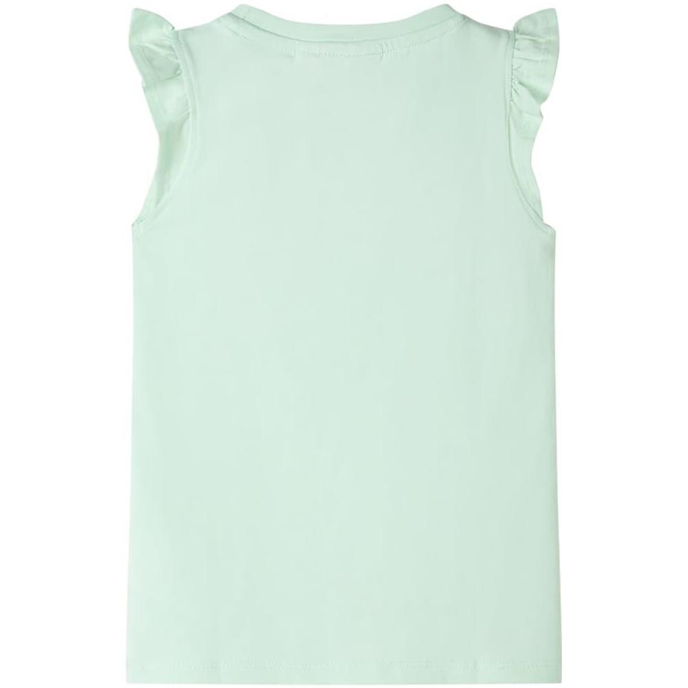 Maglietta da Bambina Maniche Volant Verde Tenue 104 - Foto 2
