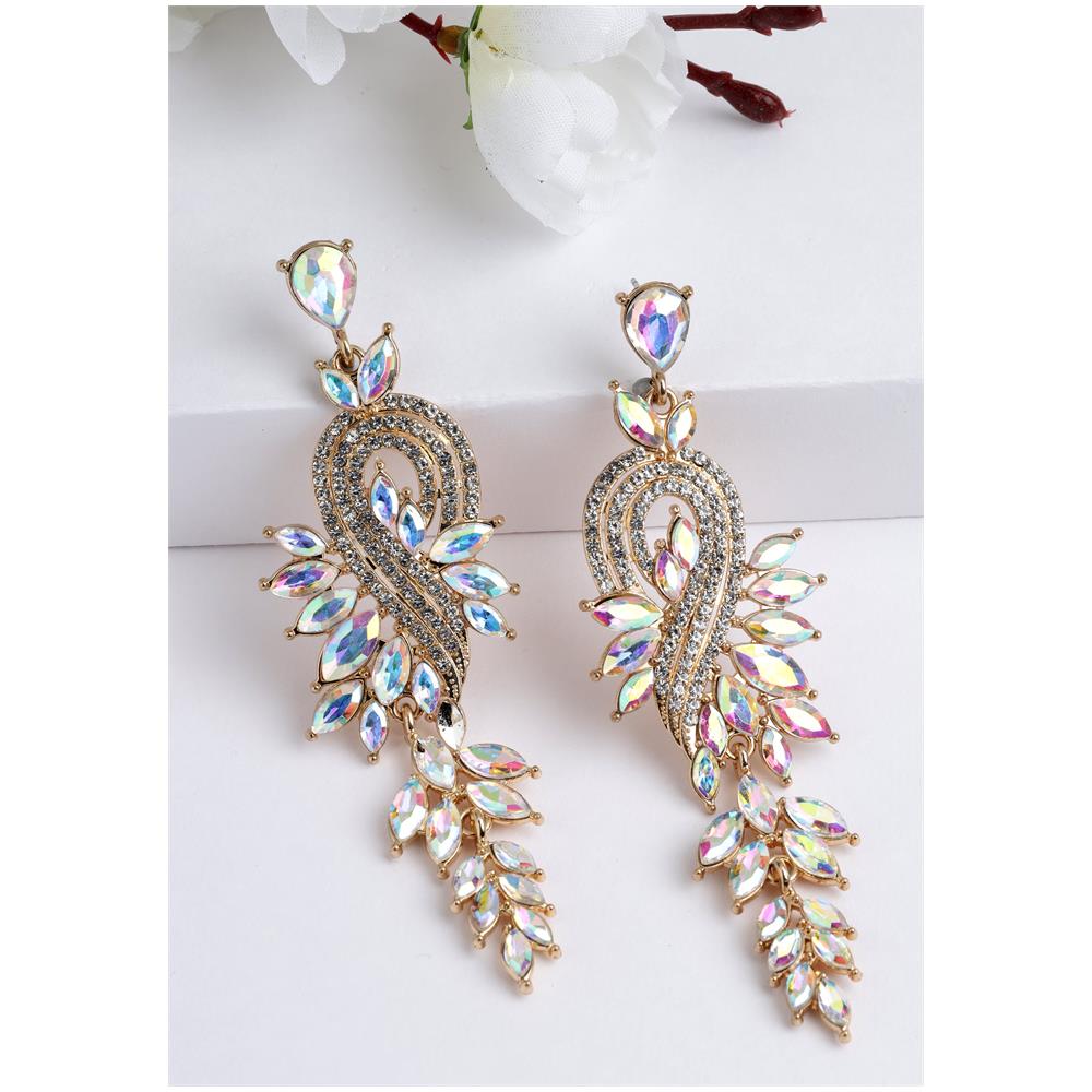 Orecchini a Candeliere di Lusso a Cuore e Foglia - Foto 2