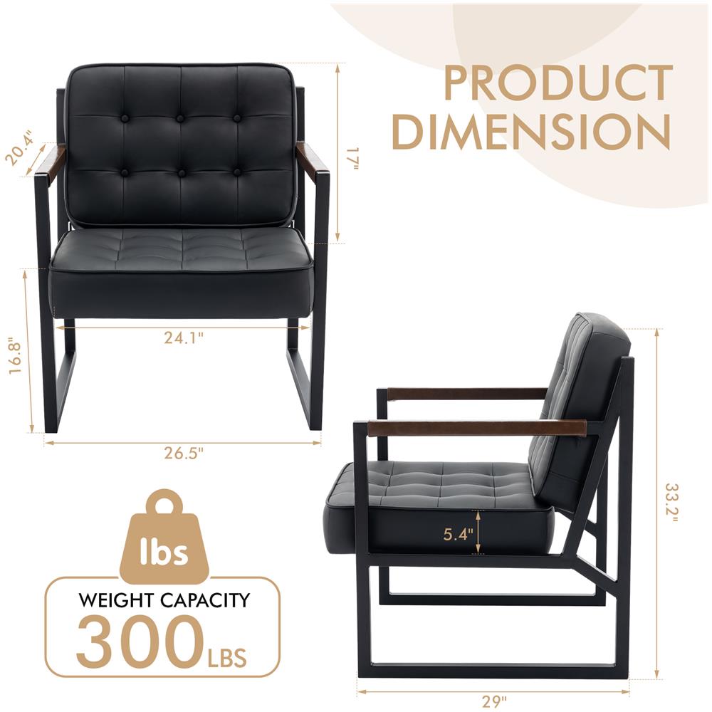 Poltrona di design, comoda poltrona imbottita con piedini in metallo per soggiorno, camera da letto, sala d'attesa e ufficio - Foto 1