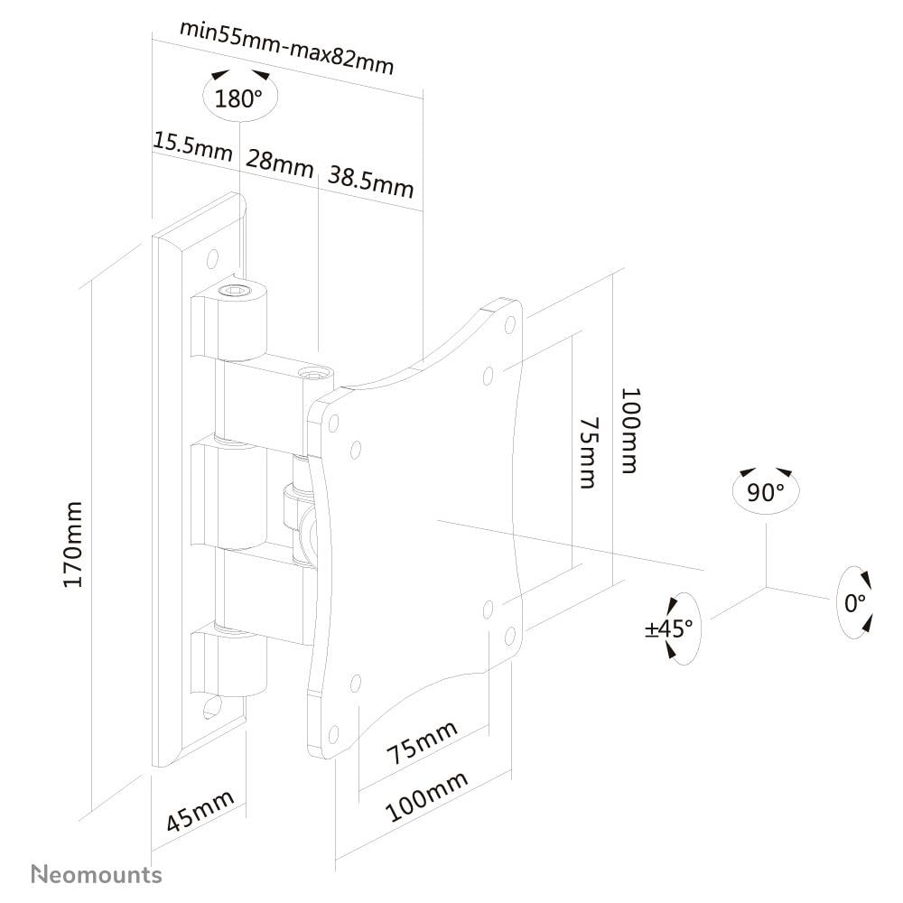 FPMA-W810BLACK Supporto a Parete per Monitor /TV - Foto 3
