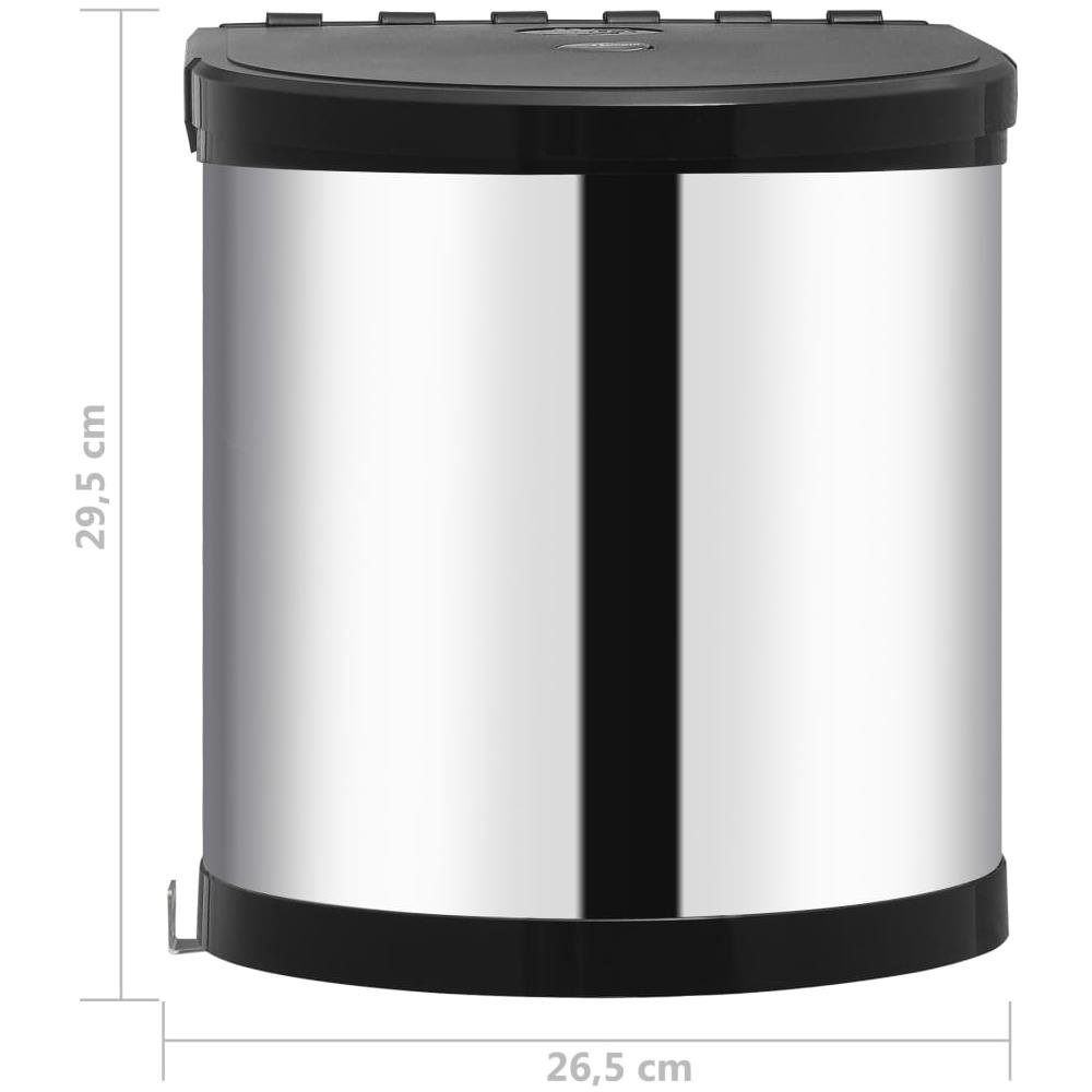 Pattumiera Da Incasso Per Cucina In Acciaio Inossidabile 12 L - Foto 9