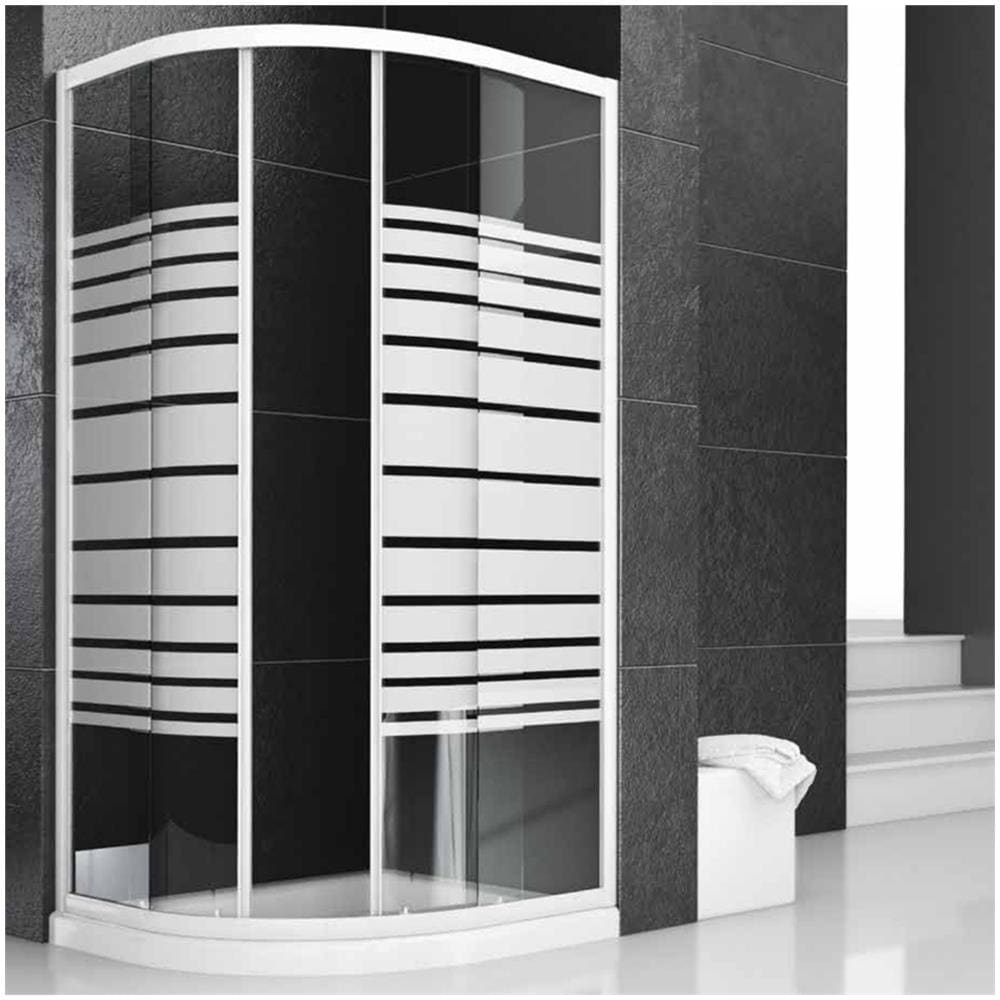 Box Cabina Doccia Semicircolare Circle Due Ante Scorrevoli Cristallo Temprato Alta Qualità *** Misure : 77-79,5x77-79,5xh185 Cm Serigrafato - Foto 1