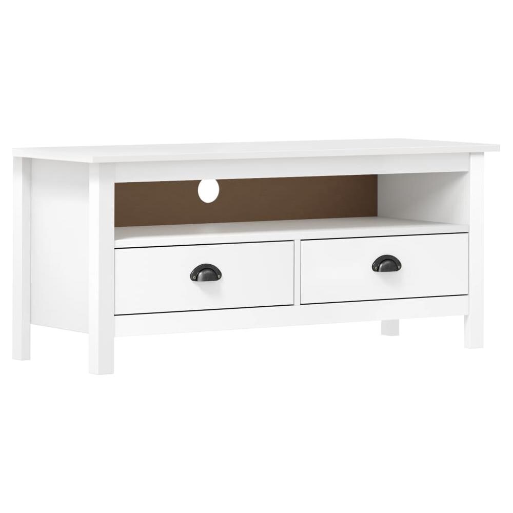 Mobile Porta TV Hill Bianco 110x40x47 cm in Legno di Pino - Foto 1