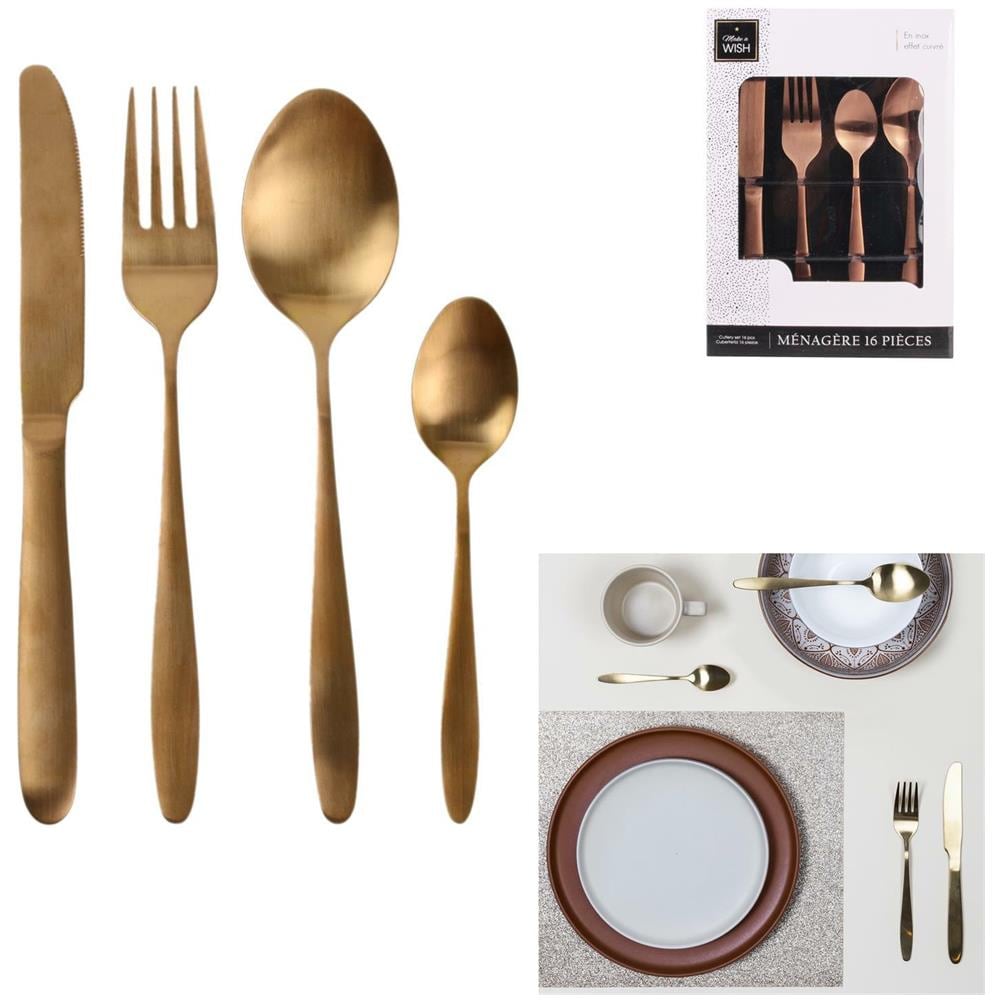Servizio Di Posate Charbon Gold 16 Pz - Foto 1