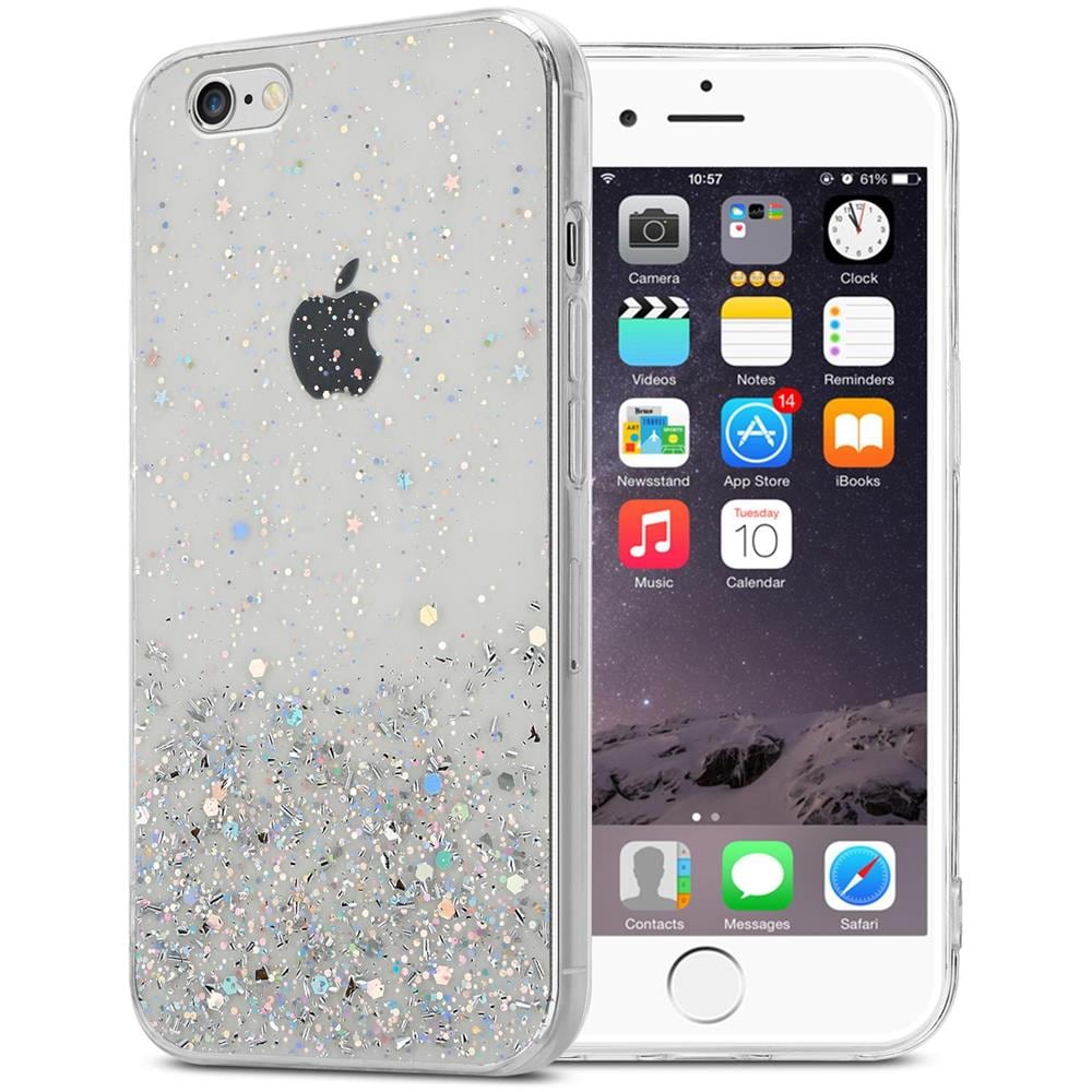 Custodia Compatibile Con Apple Iphone 6 Plus / 6s Plus In Trasparente Con Glitter - Coperchio Protettivo In Silicone Tpu Flessibile Con Glitter Scintillanti - Foto 1