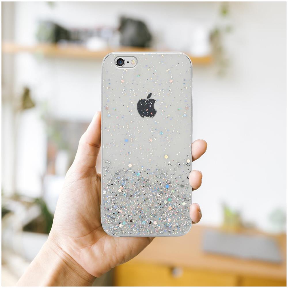 Custodia Compatibile Con Apple Iphone 6 Plus / 6s Plus In Trasparente Con Glitter - Coperchio Protettivo In Silicone Tpu Flessibile Con Glitter Scintillanti - Foto 8