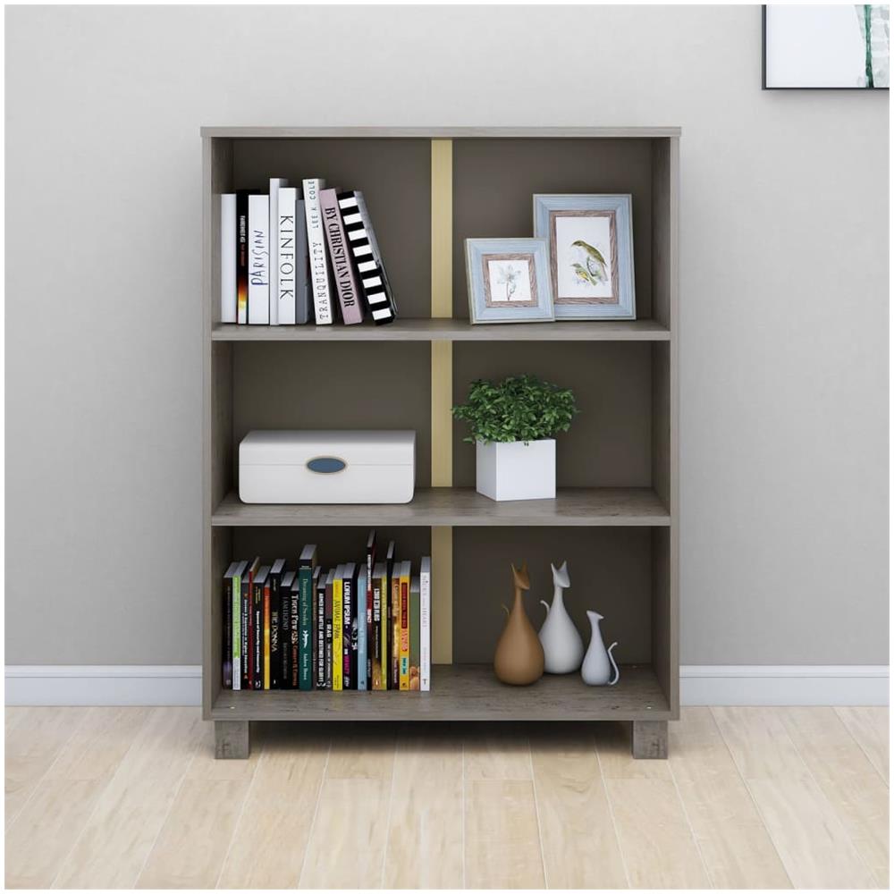 Libreria Grigio Chiaro 85 X 35 X 112 Cm Legno Massello Di Pino - Foto 3