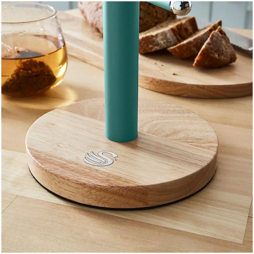 Swan Nordic Nordic Porta Tazze Supporto Per 6 Tazze, Acciaio Al Carbonio E Bambù, Moderno Verde - Foto 2