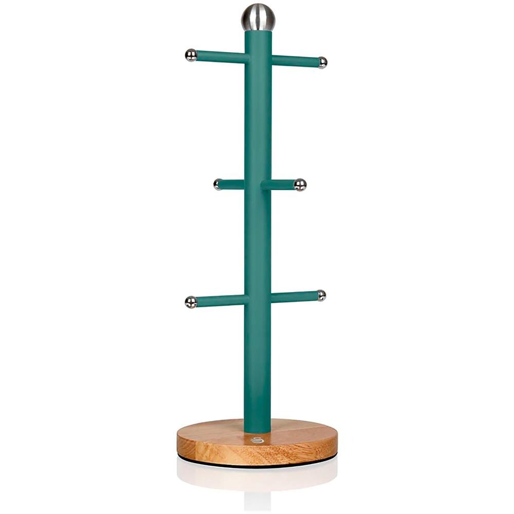 Swan Nordic Nordic Porta Tazze Supporto Per 6 Tazze, Acciaio Al Carbonio E Bambù, Moderno Verde - Foto 1