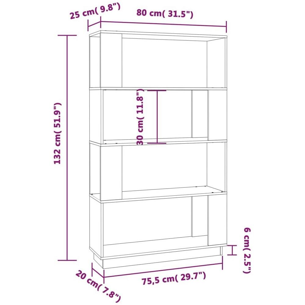 Libreria / divisorio Miele 80x25x132 Cm Legno Massello - Foto 8