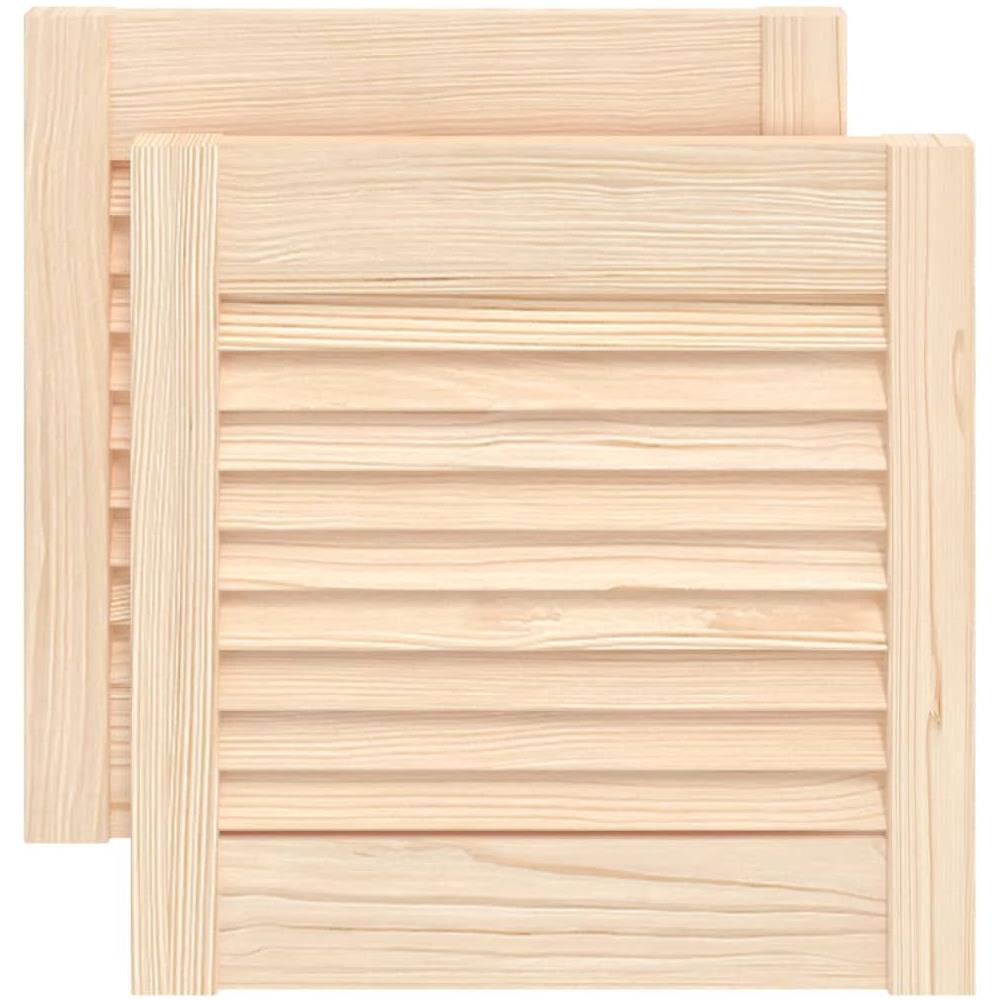 Ante con Design a Lamelle 2 pz 39,5x39,4 cm in Legno di Pino - Foto 1