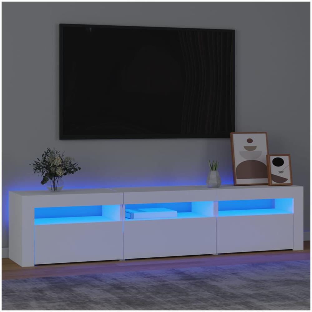 Mobile Porta Tv Con Luci Led Bianco 180x35x40 Cm - Foto 1