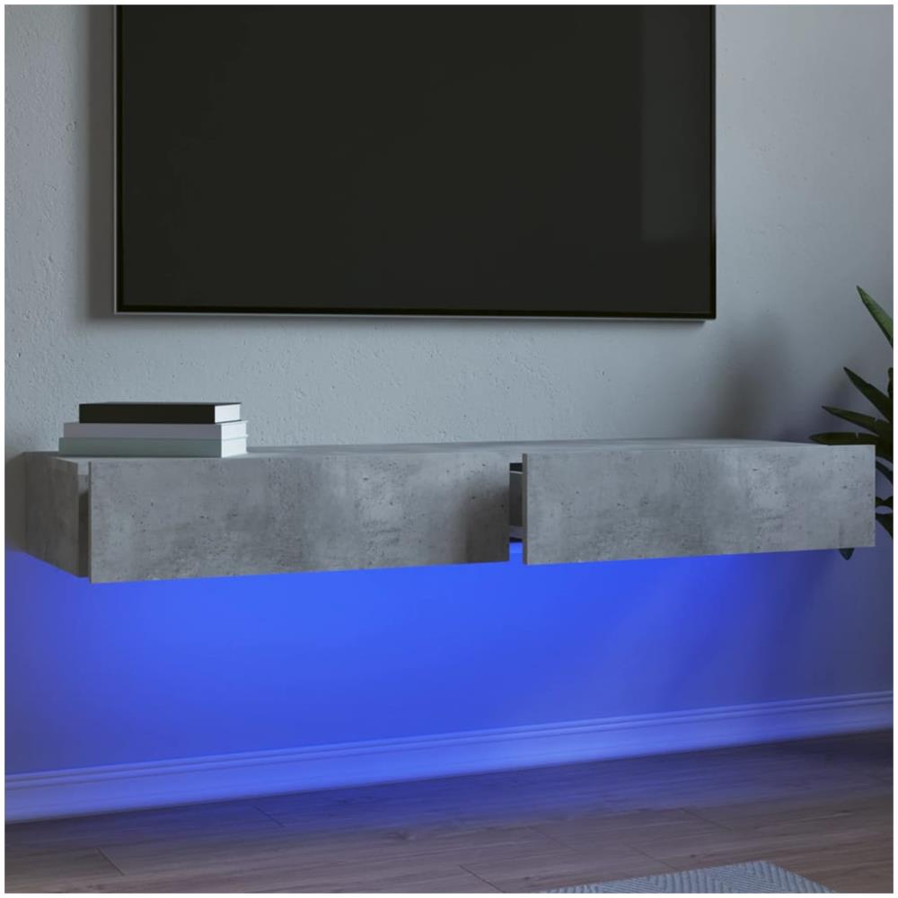 Mobili Porta Tv Con Luci Led 2 Pz Grigio Cemento 60x35x15,5 Cm - Foto 1