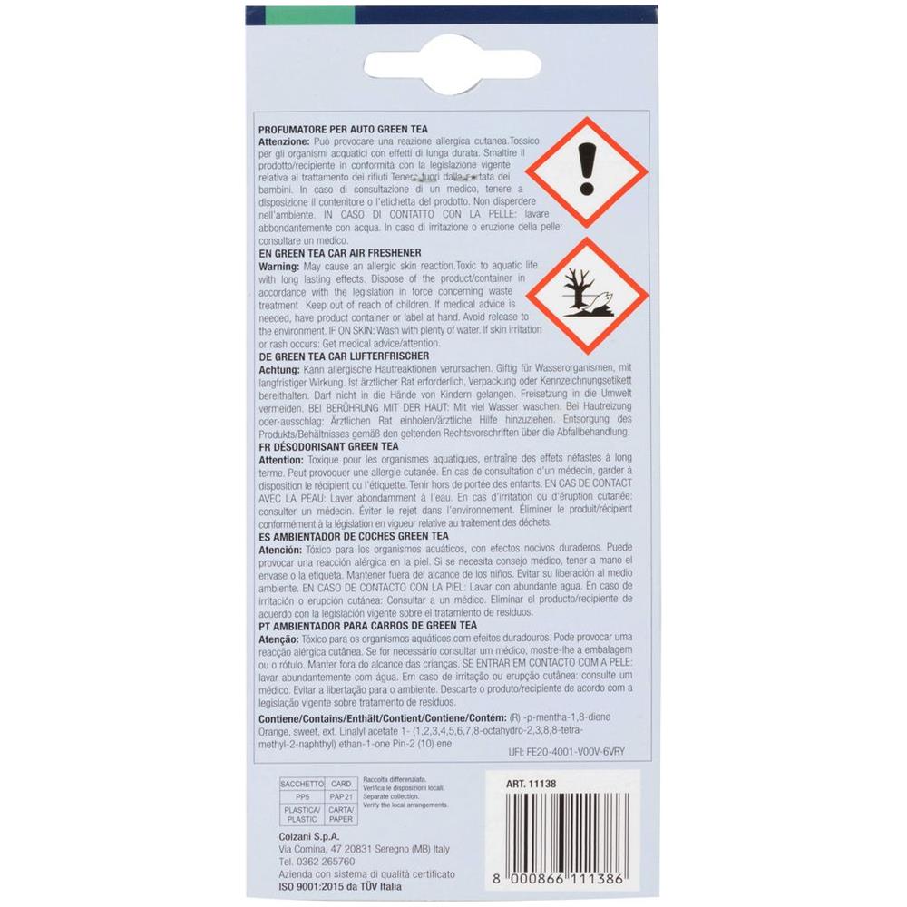 Sensory Profumatore Auto In Cartoncino - Gusto Tã¨ Verde - Mandala - 7,5 Cm X 17,5 Cm - Foto 3