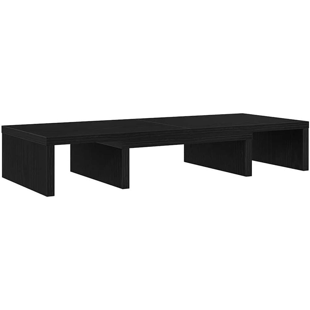 Supporto Monitor Regolabile Rovere Nero 60x24x10,5cm Truciolato - Foto 1