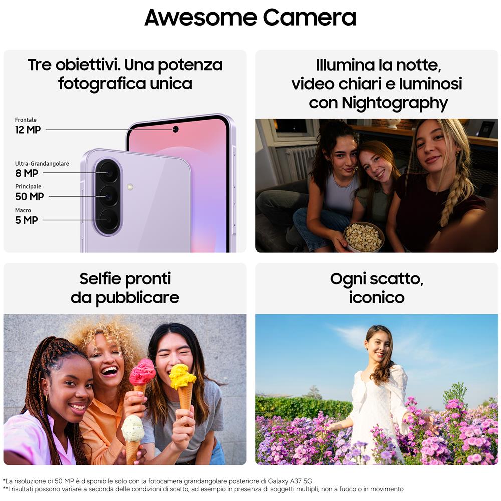 Galaxy A37 5G 256GB 8GB Ram Display 6,7" Super AMOLED 120Hz Camera 50+8+5MP Selfie 12MP Dual nanoSim (+eSim) Android 16 Exynos 1480 5000mAh Awesome White - Foto 13