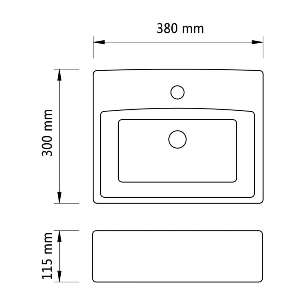 Lavandino Con Foro Per Rubinetto 38x30x11,5 Cm In Ceramica Oro - Foto 2