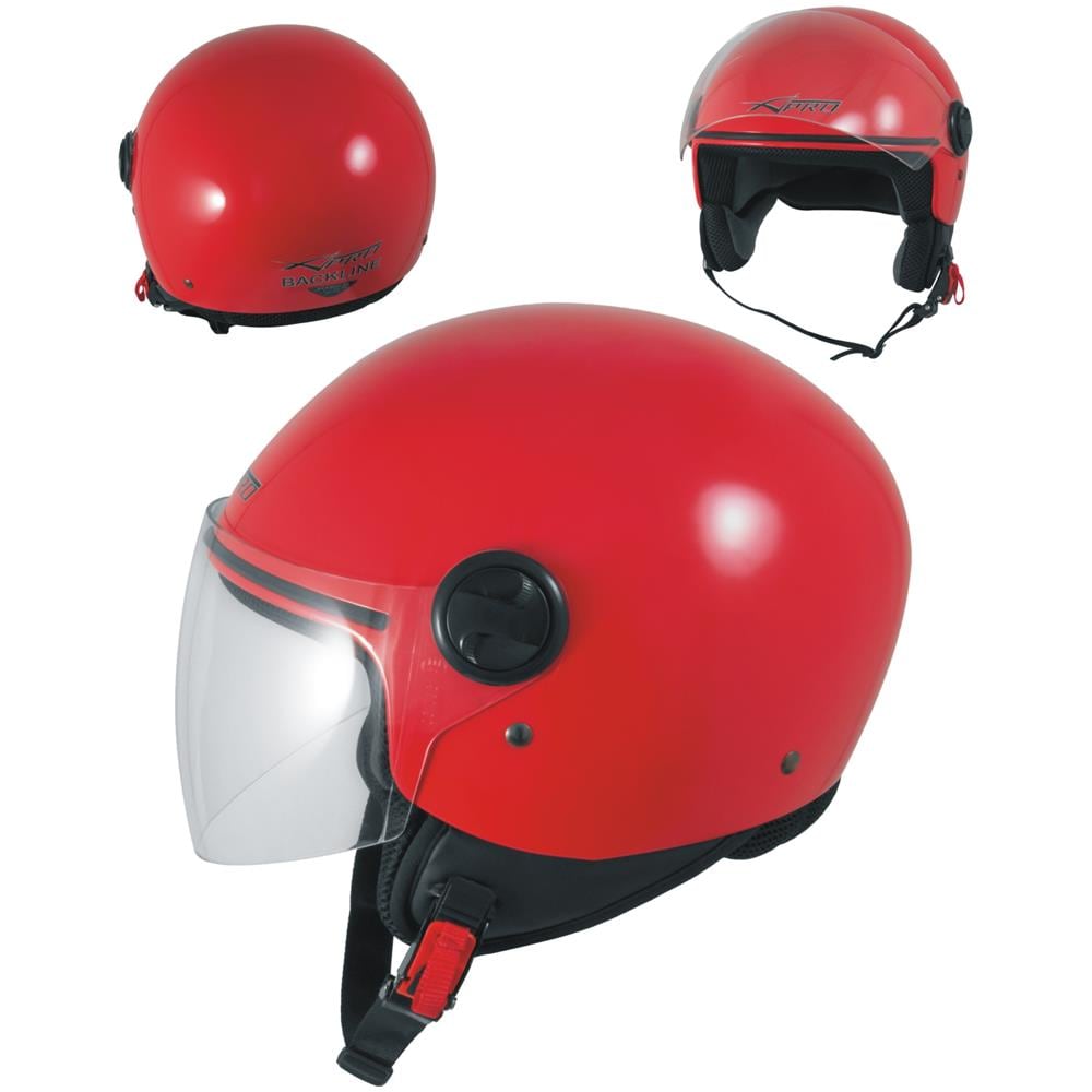 Casco Jet Moto Scooter Visera Antigraffio Rosso Backline Ece 22-05 L - Foto 1