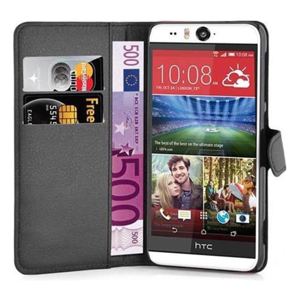 Custodia Compatibile Con Htc Desire Eye In Nero Carbone - Coperchio Protettiva Con Chiusura Magnetica, Funzione Stand E Tasca Per Le Carte - Foto 1