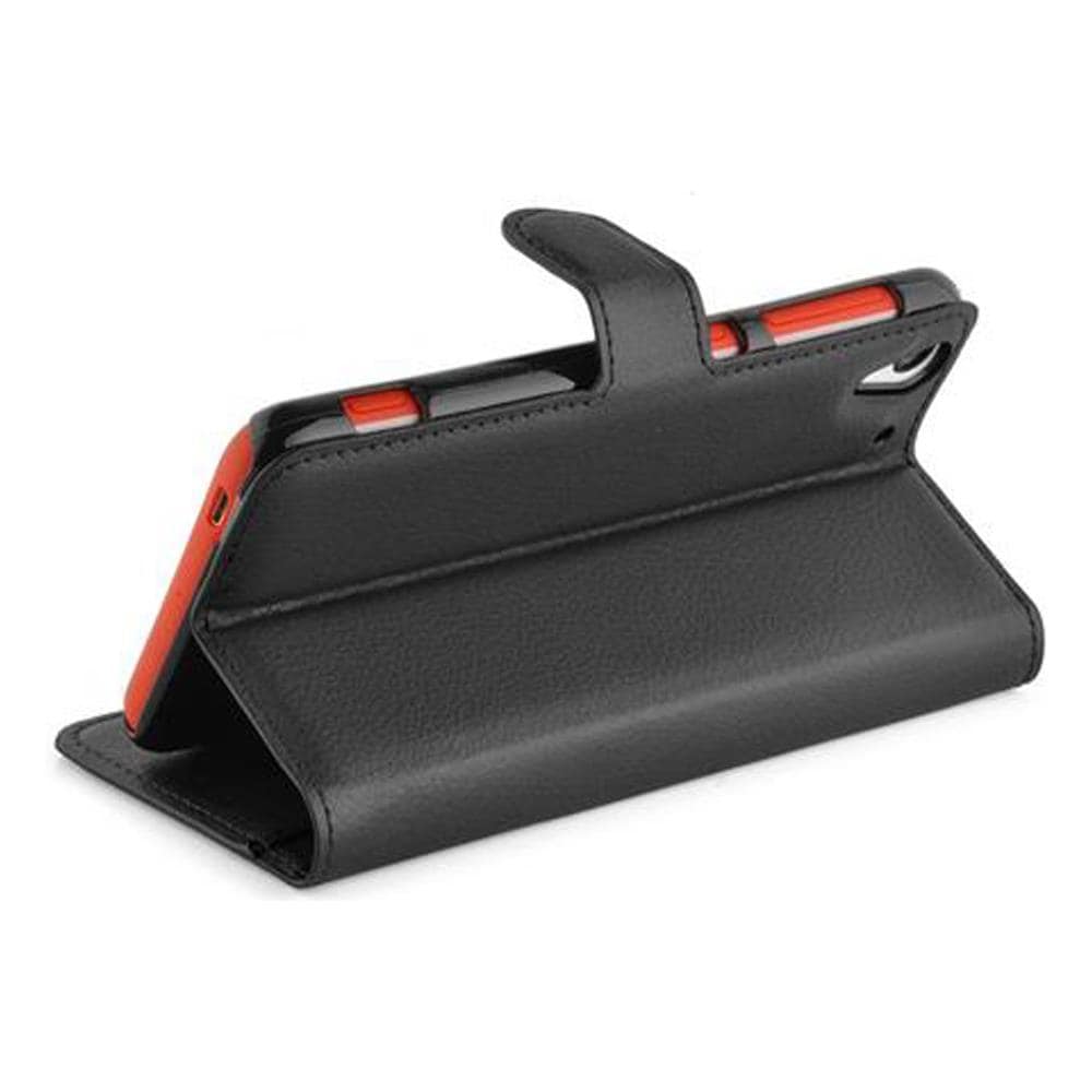 Custodia Compatibile Con Htc Desire Eye In Nero Carbone - Coperchio Protettiva Con Chiusura Magnetica, Funzione Stand E Tasca Per Le Carte - Foto 2