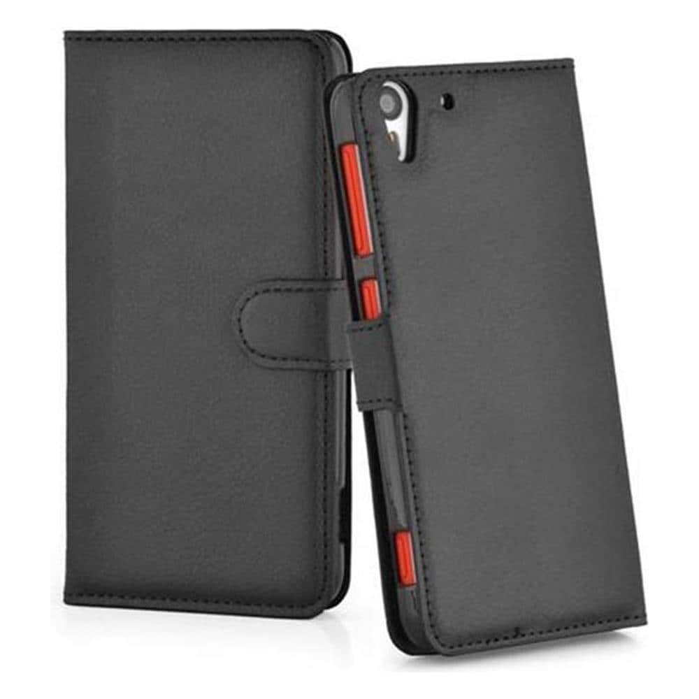 Custodia Compatibile Con Htc Desire Eye In Nero Carbone - Coperchio Protettiva Con Chiusura Magnetica, Funzione Stand E Tasca Per Le Carte - Foto 3