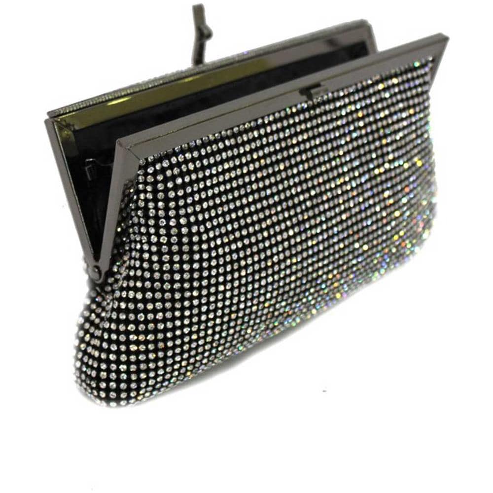 Borsetta Donna Da Sera Strass Per Cerimonia Party Clutch Pochette Con Tracolla - Foto 4
