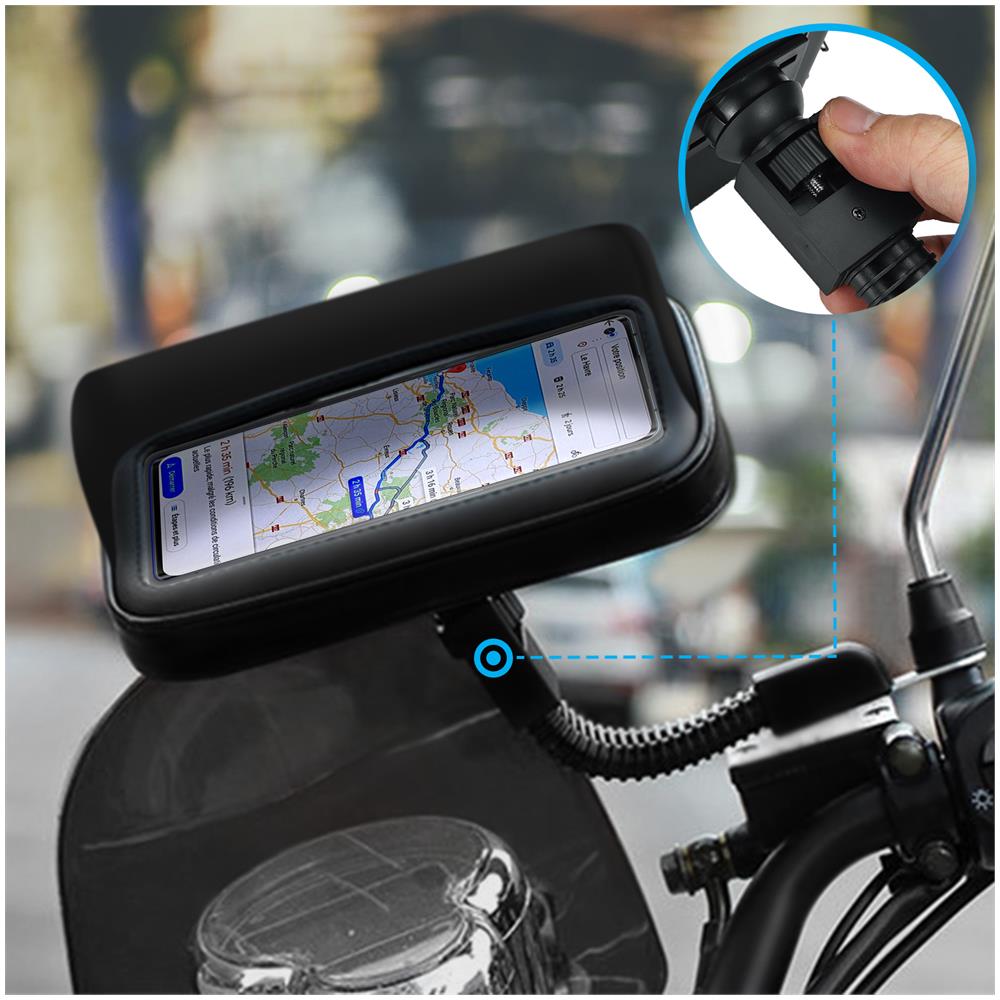 Supporto Smartphone Per Moto Specchietto Custodia Impermeabile Con Cerniera - Foto 2