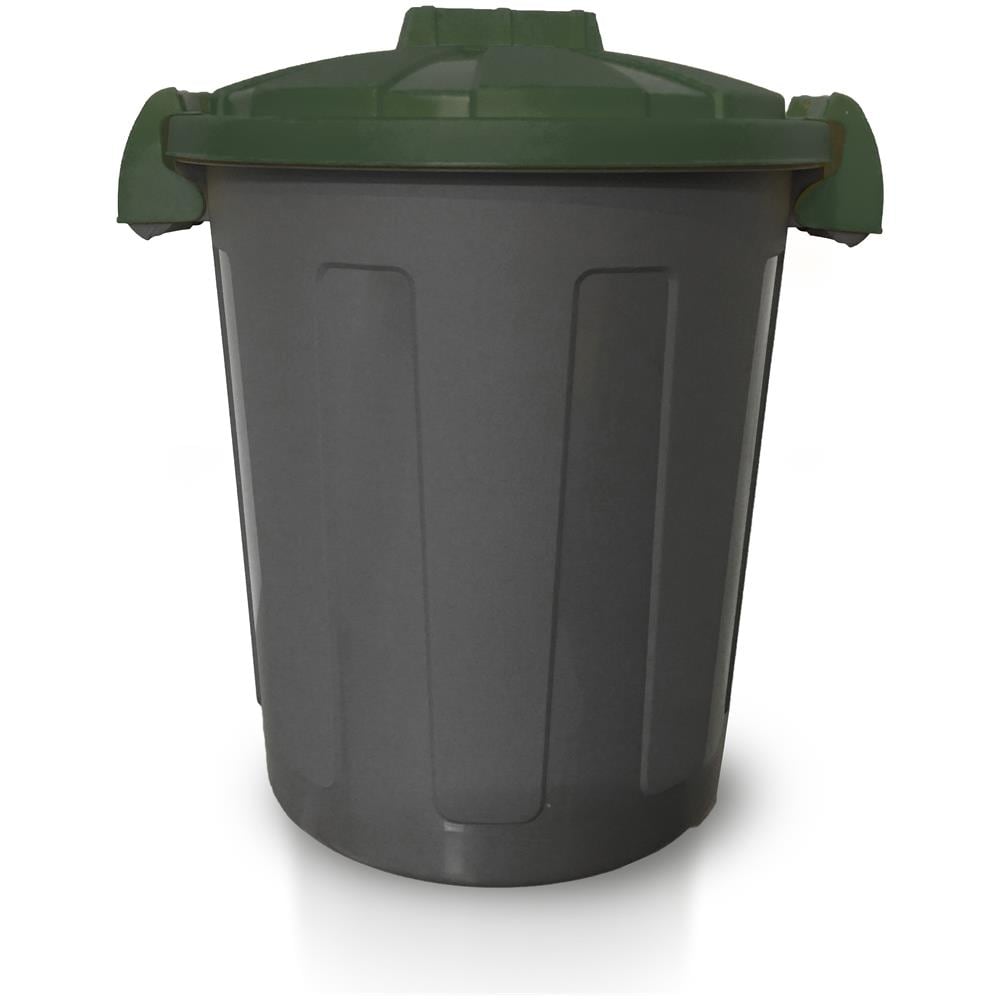 Bidone Dusty 25 Litri Con Maniglie - Grigio Con Coperchio Verde - - Foto 1