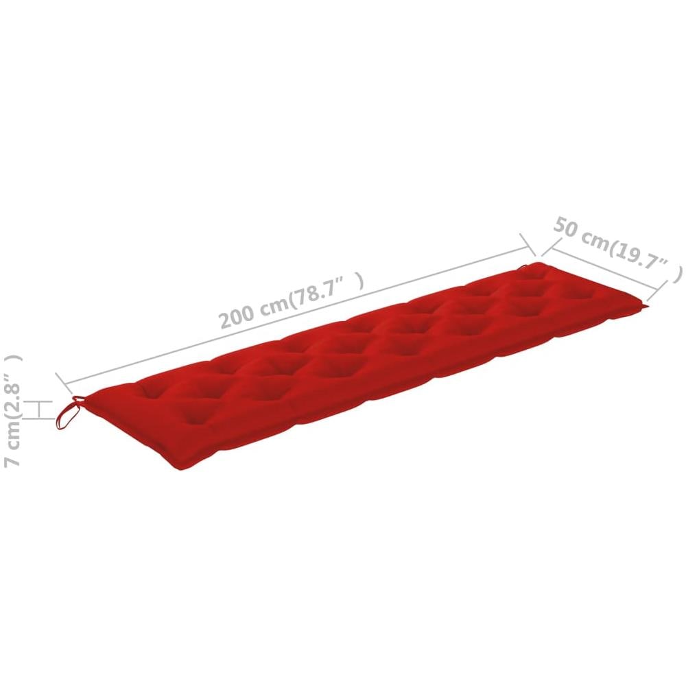 Cuscini per Panca 2 pz Rossi 200x50x7 cm in Tessuto Oxford - Foto 9