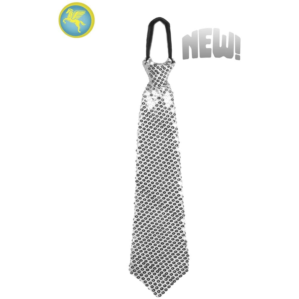 Accessorio Cravatta Piccola Paillettes Argento Pegasus - Foto 1