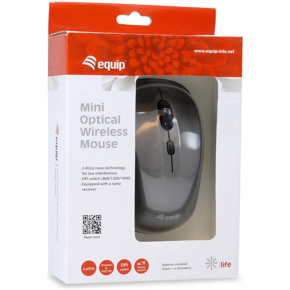 MOUSE X NB CORDLESS USB 245109 OTTICO interruttore 800/1200/1600dpi- ric. "nano size"-1 batteria AAA inclusa -GRIGIO - Foto 3