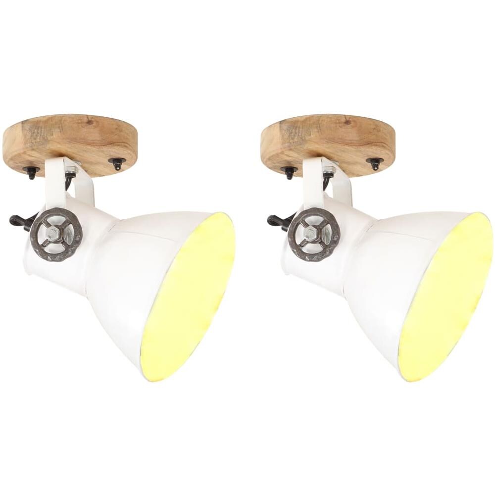 Lampade da Parete / Soffitto 2 pz Industriale Bianca 20x25 cm E27 - Foto 1