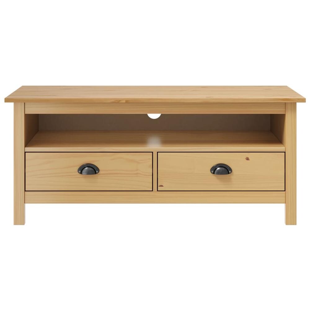 Mobile Porta TV Hill Marrone Miele 110x40x47 cm Legno di Pino - Foto 2