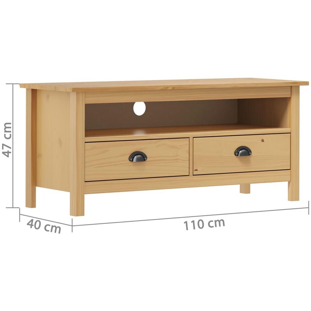 Mobile Porta TV Hill Marrone Miele 110x40x47 cm Legno di Pino - Foto 4