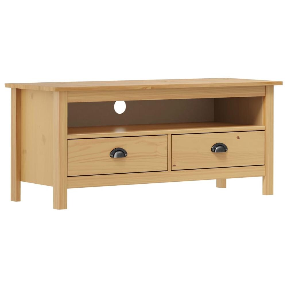 Mobile Porta TV Hill Marrone Miele 110x40x47 cm Legno di Pino - Foto 1