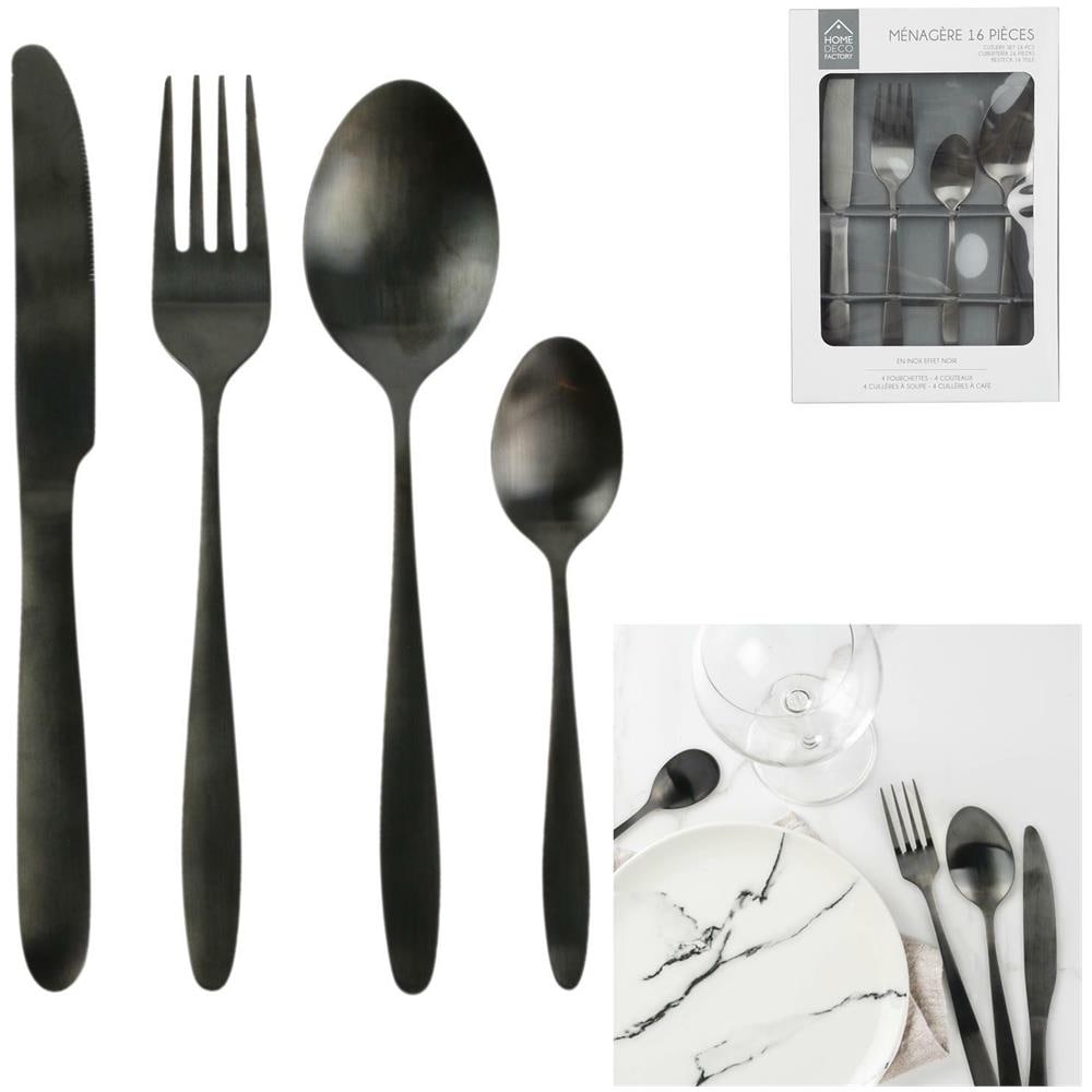 Servizio Di Posate Nero Charbon 16 Pz - Foto 1